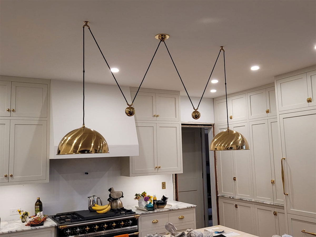Hanging lights installed in home